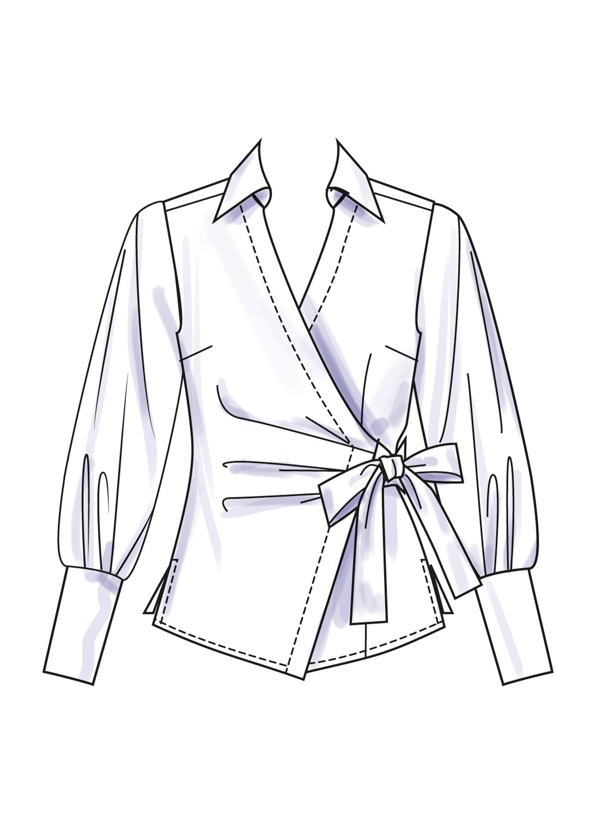 Simplicity S3135 | Simplicity Sewing Pattern Misses' Wrap Top with Sleeve Variations