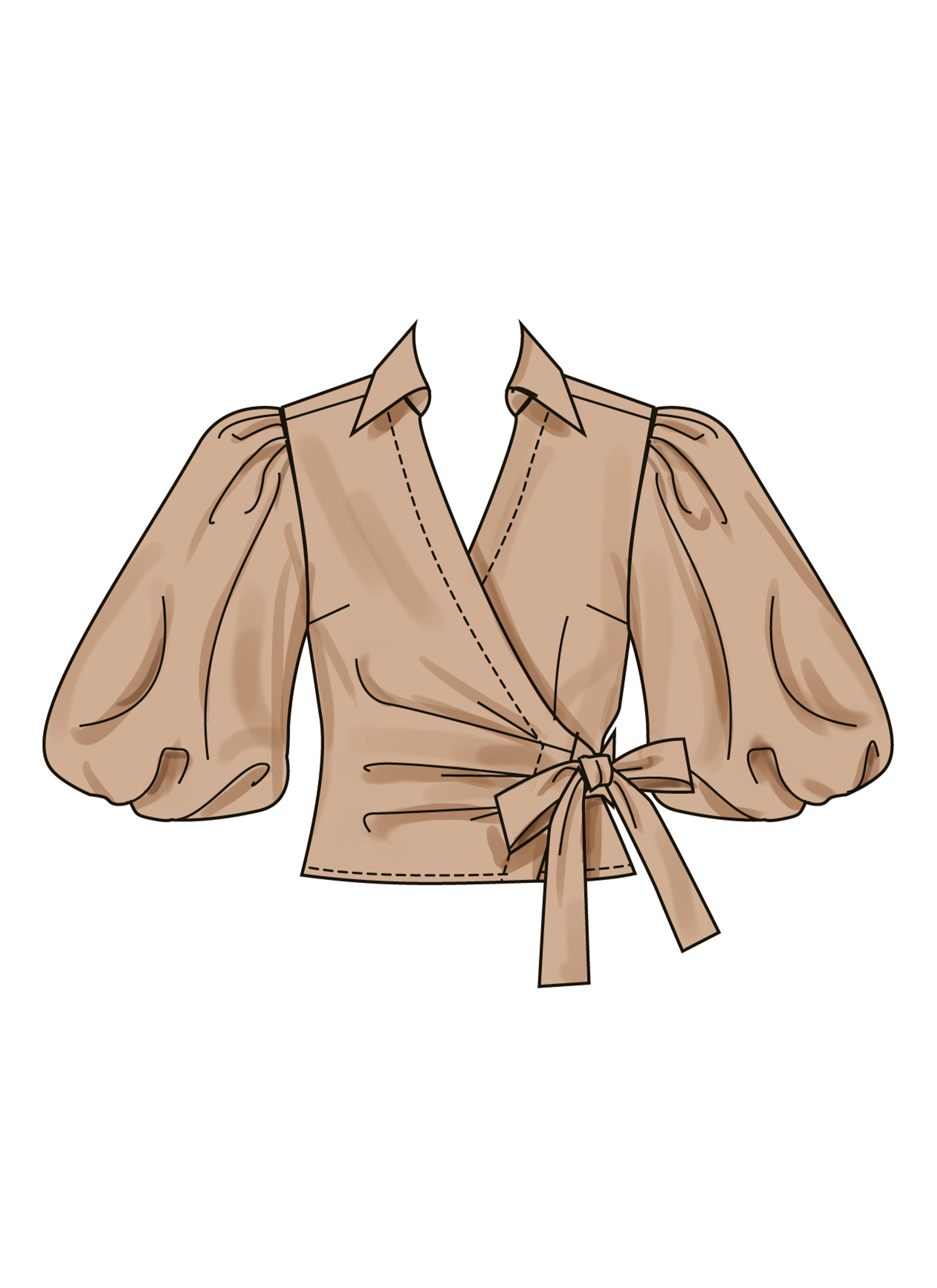 Simplicity S3135 | Simplicity Sewing Pattern Misses' Wrap Top with Sleeve Variations