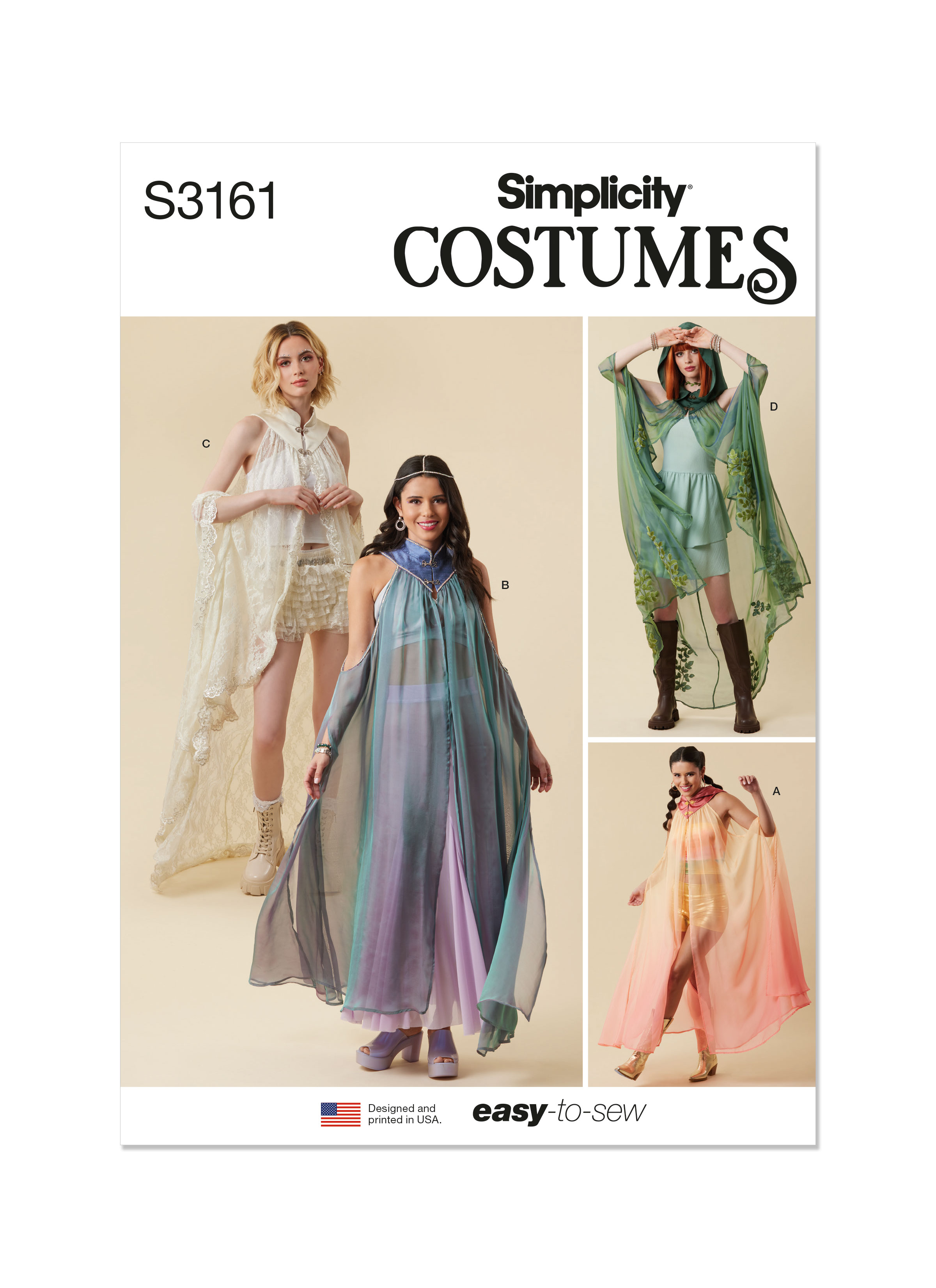 Simplicity S3161 | Simplicity Sewing Pattern Misses' Capes | Front of Envelope