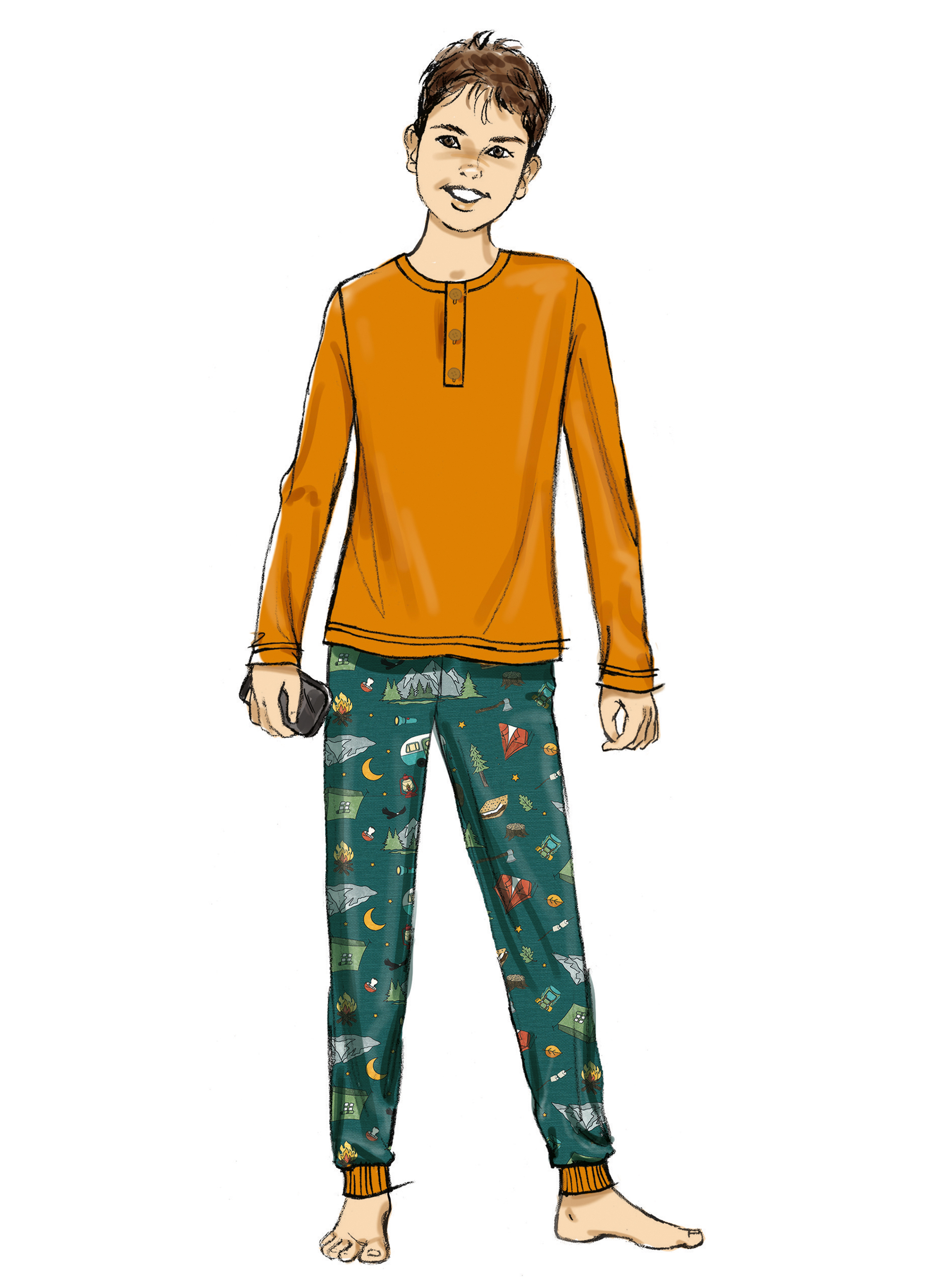 Butterick B7065 (PDF) | Butterick Sewing Pattern Girl's and Boy's and Adult Knit Tops and Joggers