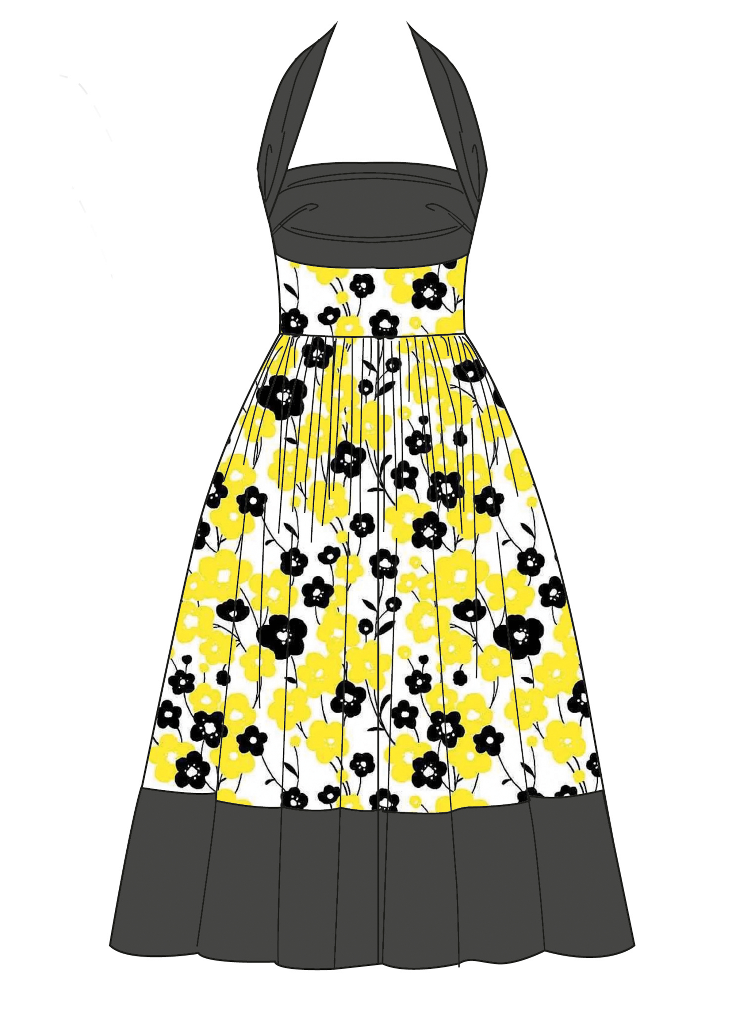 McCall's M8677 | McCall's Sewing Pattern Misses' Ruched Halter Dress in Two Lengths