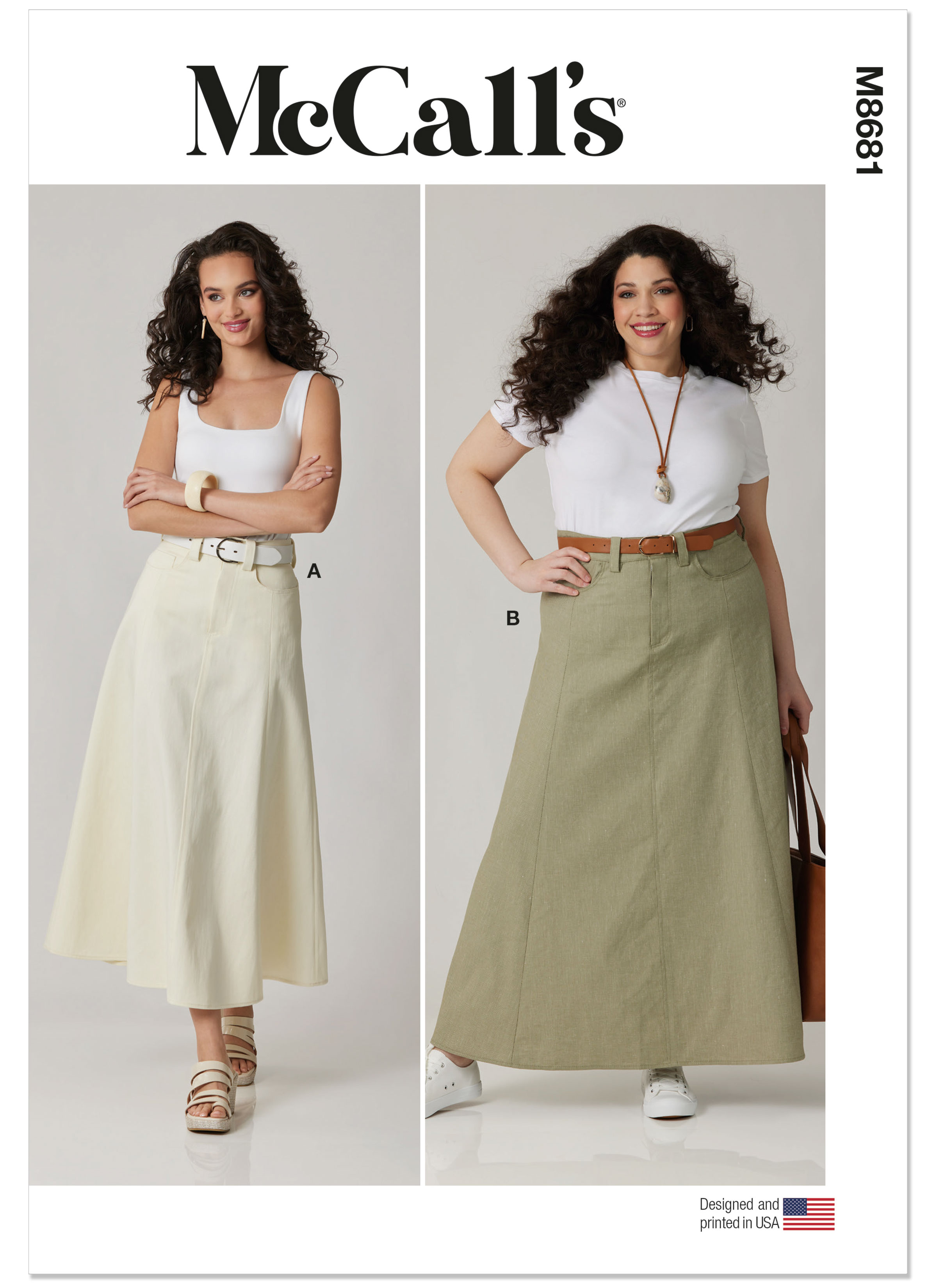 McCall's M8681 | McCall's Sewing Pattern Misses' and Women's Skirt in Two Lengths | Front of Envelope