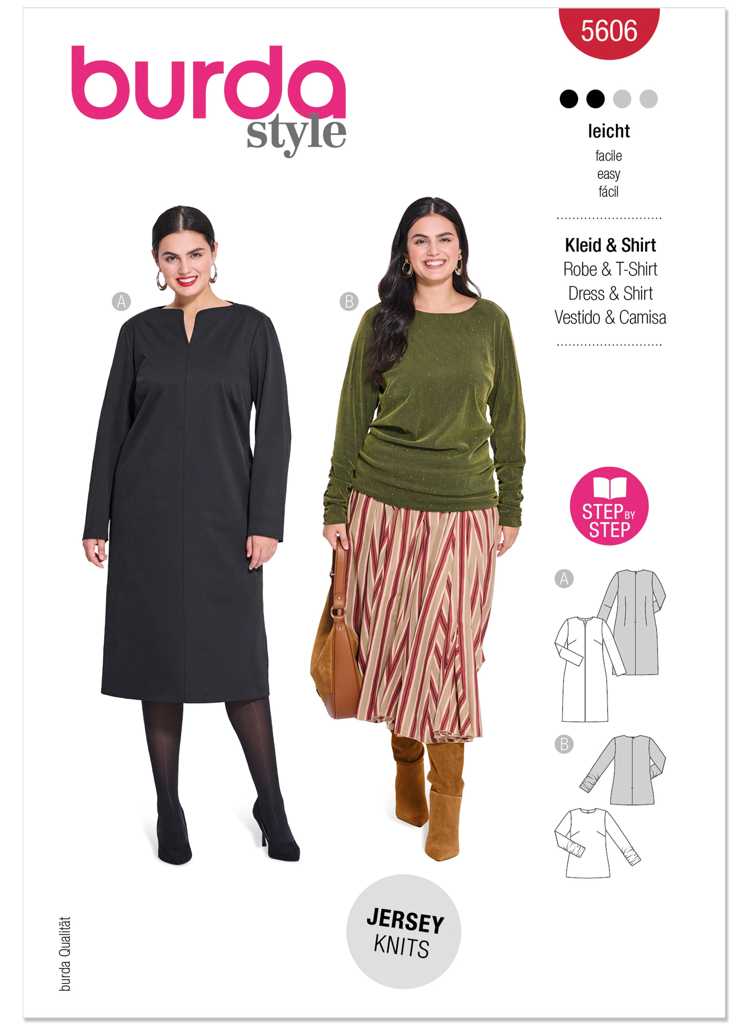 Burda Style BUR5606 | Burda Style Pattern 5606 Misses' Dress and Shirt | Front of Envelope