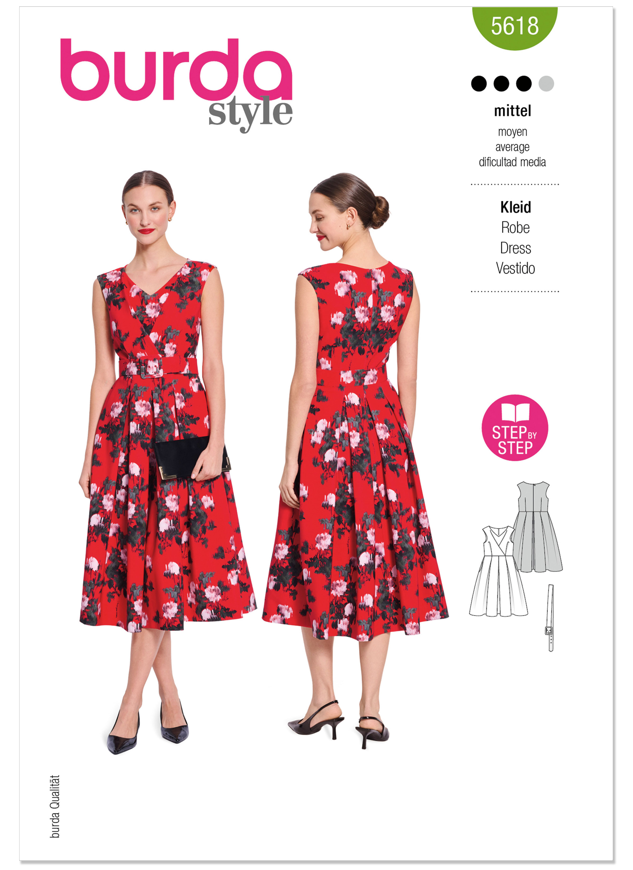 Burda Style BUR5618 | Burda Style Pattern 5618 Misses' Dress | Front of Envelope