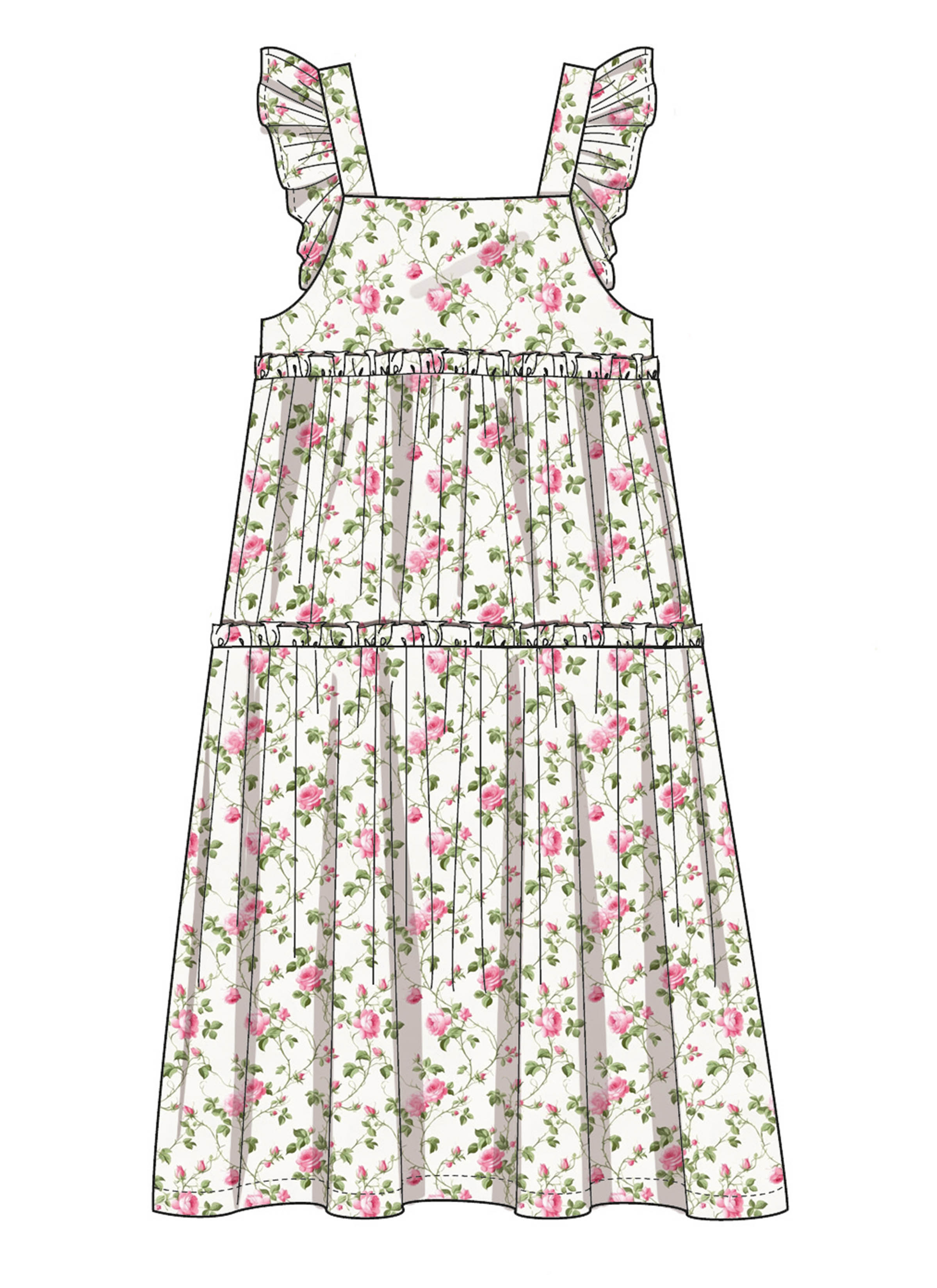 Simplicity S3284 | Simplicity Sewing Pattern Children's Knit Ruffle Cardigan & Tiered Dress Set
