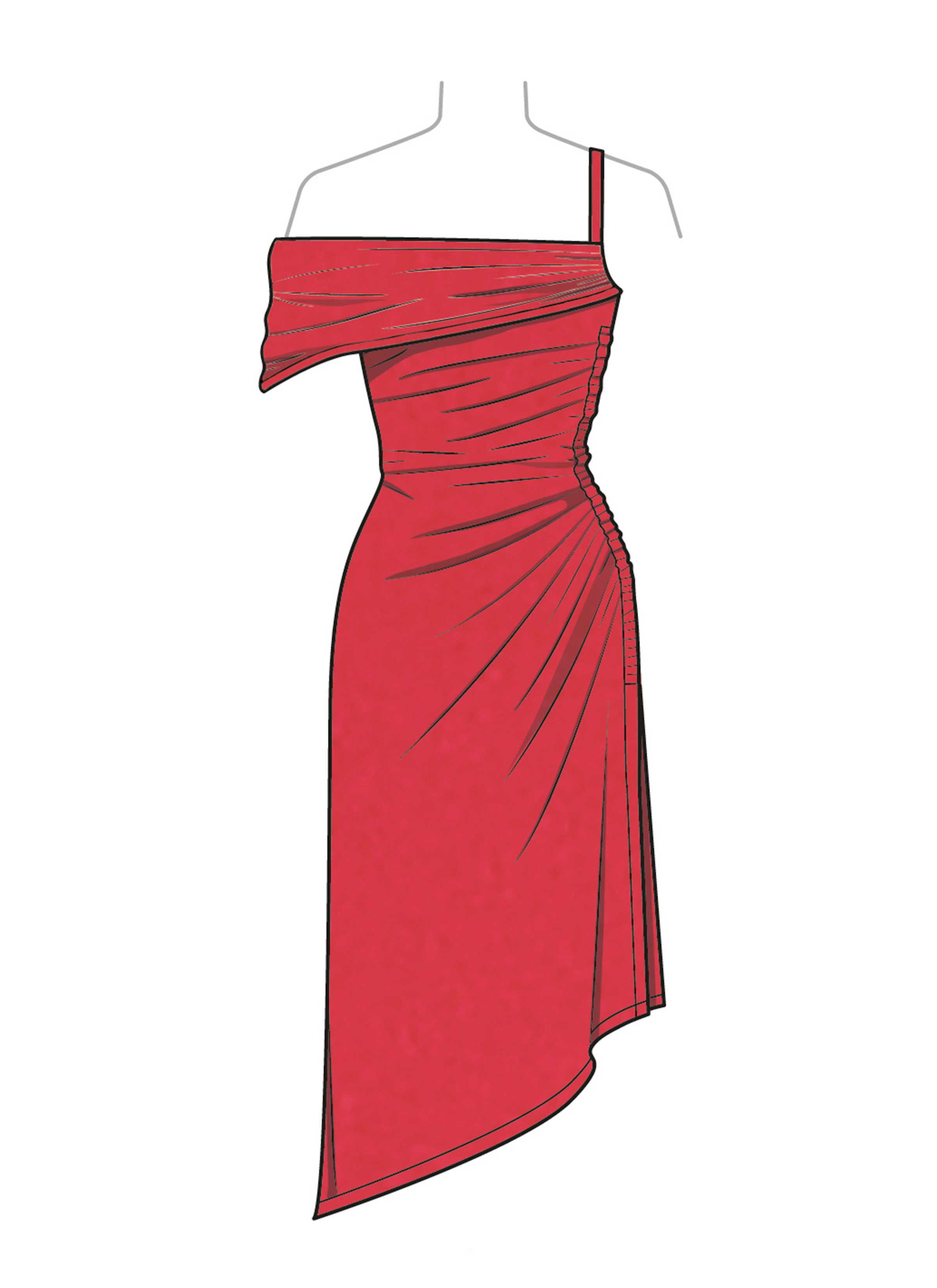 Simplicity S3302 | Simplicity Sewing Pattern Misses' Asymmetric Knit Dress with Sleeve Variations