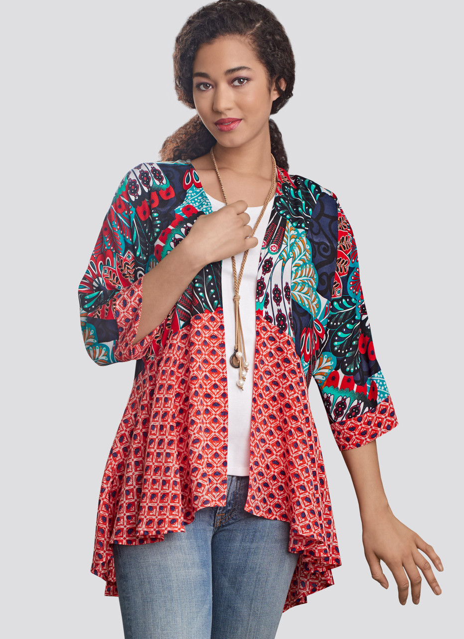 Simplicity S8172 | Misses' Fashion Kimonos with Length, Fabric and Trim Variations