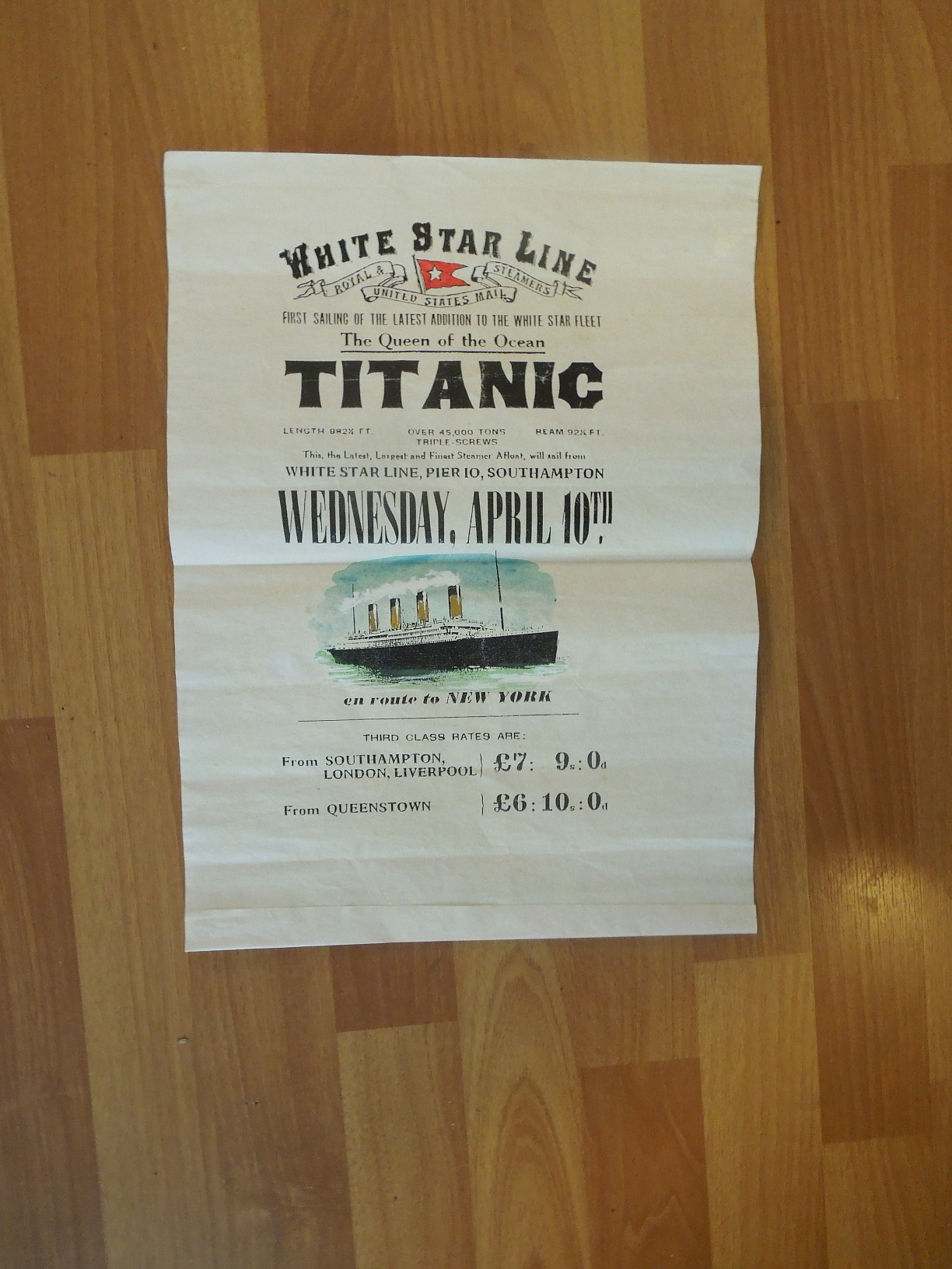Titanic Maiden Voyage, Reproduction Poster Galactic Stone & Ironworks