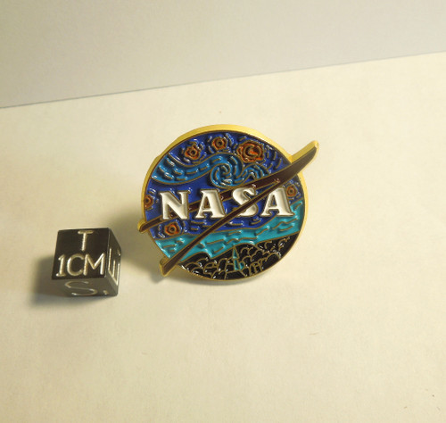 NASA Starry Night Meatball Pin, Colorful Van Gogh Crossover