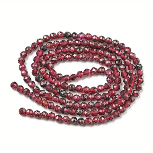 Garnet Beads Strand, Drilled and Faceted Almandines, 195 pcs