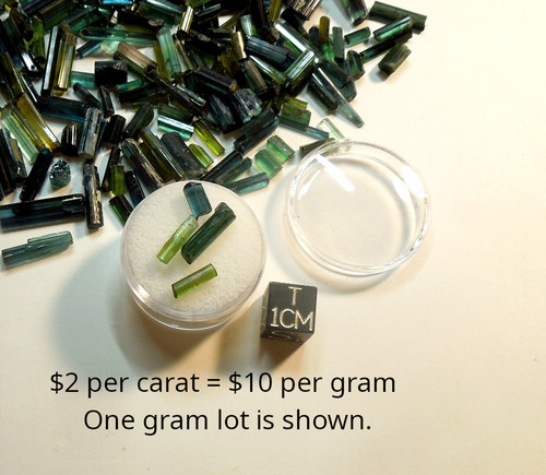 Tourmaline Lot, Gemmy Green Crystals, Gilgit-Baltistan, Pakistan, 1g