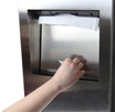 Frost 415-14 A Small Recessed Stainless Steel Combination Paper Towel Dispenser and Disposal, with a sleek design and 4.5" depth for modern washrooms.