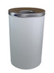 White steel lobby waste receptacle by Frost with a top opening for easy disposal and a clean, minimalist design, suitable for any upscale lobby or corporate environment.