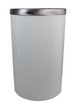 White steel lobby waste receptacle by Frost with a top opening for easy disposal and a clean, minimalist design, suitable for any upscale lobby or corporate environment.