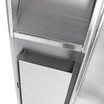 The Frost 400-14 C Stainless Steel Paper Towel Dispenser and Disposal unit, mounted on a wall, showcasing its functional design and elegant finish in a commercial setting. With paper