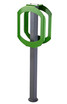 Secure and robust two-bike rack by Frost, model 2070-Green, in a striking green color, perfect for enhancing outdoor spaces while providing a bike-friendly environment.