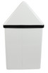 Frost 302 NL small white waste receptacle with lid, offering a clean and discreet solution for waste management in compact spaces. Side View.