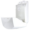 Frost 702 plastic manual foam soap/sanitizer dispenser in white, highlighting its sleek body, transparent level indicator, and ergonomic dispensing button.
