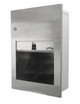 Frost 135-A stainless steel recessed paper towel dispenser, featuring a secure lock and a see-through towel level indicator, perfect for upscale restrooms seeking a minimalist and functional design.
