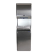 Frost 422-70A Recessed Automatic Paper Towel Dispenser and Open Waste in Stainless Steel showcasing its sleek design and automatic, touchless paper towel dispensing feature in a professional setting.