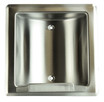 Front view of Frost 1132-S Stainless Steel Recessed Soap Dish, displaying its high-quality material and clean design, ready to be installed for a seamless and stylish look in any bathroom.