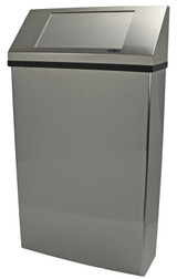The Frost 304 NLS large wall-mounted waste receptacle in stainless steel, designed for durability and high-capacity waste management.