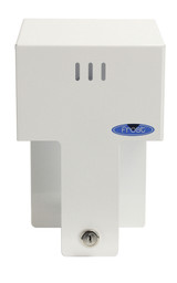 The Frost 159 Vertical Double Toilet Tissue Holder in white offers a space-saving and secure tissue dispensing solution, perfect for commercial and compact restroom spaces. Front View