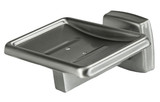 A close-up view of the Frost 1136-S Stainless Steel Soap Dish, showcasing its sturdy construction and elegant design, perfect for adding a touch of refinement to your washroom amenities.
