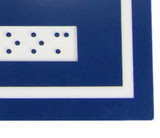 Frost 966 Gender Neutral/Handicapped washroom signage in blue with white symbols and Braille, offering clear direction for an inclusive restroom experience.