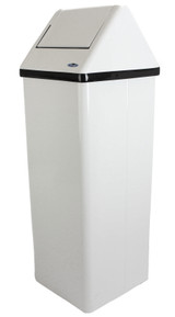 Frost 300 NL large white waste receptacle with a lid, offering a smart and tidy solution for trash disposal in high-traffic or outdoor areas.