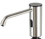 Frost 716 stainless steel automatic counter mounted liquid soap dispenser, elegantly designed to complement modern bathroom aesthetics.