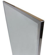 The versatile Frost 941-2436 stainless steel channel frame mirror, offering a large reflective surface for comprehensive visibility and a touch of modernity.