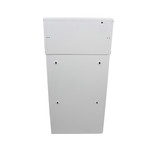Frost 303 wall-mounted white waste receptacle with liner, designed for efficient space utilization and ease of waste disposal in any setting. Back Mounting View.