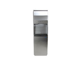 Frost 422-60A Recessed Mechanical Hands-Free Paper Towel Dispenser and Open Waste in Stainless Steel installed on a white tiled wall, showcasing its functional design and touchless dispensing feature.