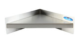 The Frost 950-8x8 stainless steel corner shelf, showcasing its durable and stylish design, ideal for enhancing organization in compact areas.