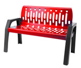 The Frost 2040-Red Outdoor Bench, a bold and sturdy piece of outdoor furniture designed to offer reliable seating with a dash of color in communal spaces.