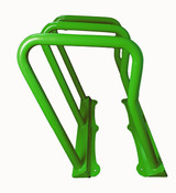 The Frost 2090-Green steel bike rack, with capacity for six bicycles, combines functionality with an attractive green finish, perfect for enhancing outdoor areas.