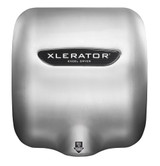 Image: A sleek Brushed Stainless Steel Xlerator Hand Dryer (XL-SB) designed for commercial and public restroom settings. Crafted from durable stainless steel, this high-performance hand dryer offers powerful and energy-efficient operation, touch-free hygienic design, and quick drying time. Its sleek aesthetics and easy installation make it an ideal choice for modern restroom environments.