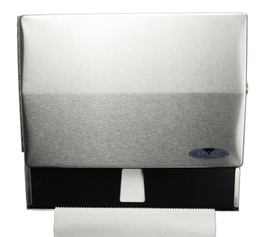 Frost 103 - Universal Roll and Single Fold Paper Towel Dispenser With Lock (Stainless Steel) Front