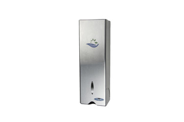 Sleek Frost 614-S free retail napkin dispenser in stainless steel, showcasing its slim profile and easy-access design for a hygienic and user-friendly experience in a commercial setting.