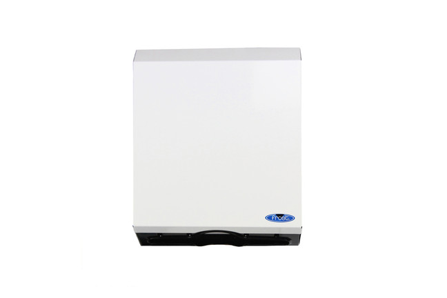 Wall-mounted Frost 105 multifold paper towel dispenser in white, Front