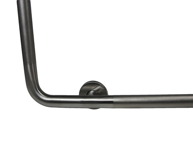 Frost 1003-SP40X30R Stainless Steel 40"x30" Grab Bar for Right-Hand use, with a 1.25-inch diameter, offering reliable support and a contemporary aesthetic for bathroom safety.