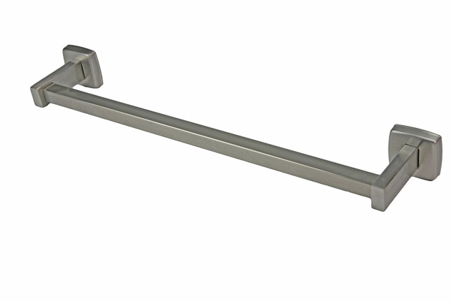 The Frost 1140-S Stainless Steel Towel Bar 18" showcases a minimalist and sturdy design, perfect for modern bathrooms in need of reliable towel hanging solutions.