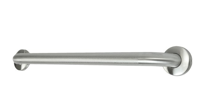 Frost 1001-SP24 Stainless Steel 24-inch Grab Bar with a 1.25-inch diameter, blending seamless functionality with elegance for bathroom safety and accessibility.