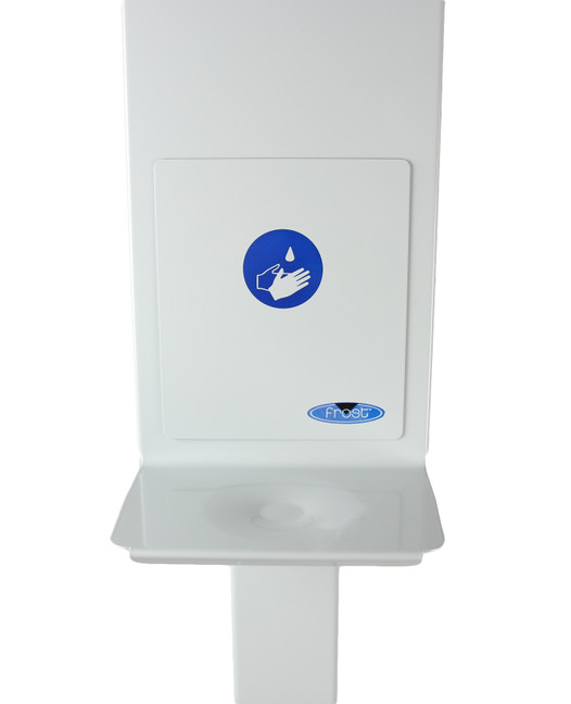 Frost 1600 Hand Sanitizer Stand in grey - an elegant and practical solution to support hand hygiene in communal spaces.