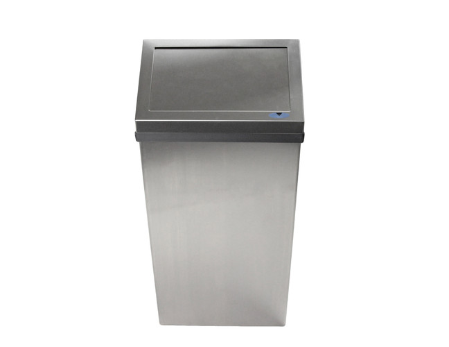 Frost 303-3 stainless steel wall-mounted waste receptacle with liner, combining durability with a contemporary design for efficient waste management in commercial spaces.