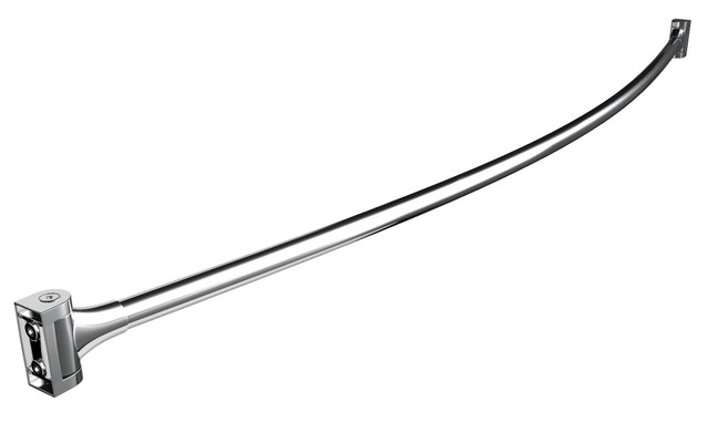 Elegant Frost 1145CRV Curved 60" Shower Rod in Stainless Steel, perfect for adding extra space and a modern touch to any shower setup.