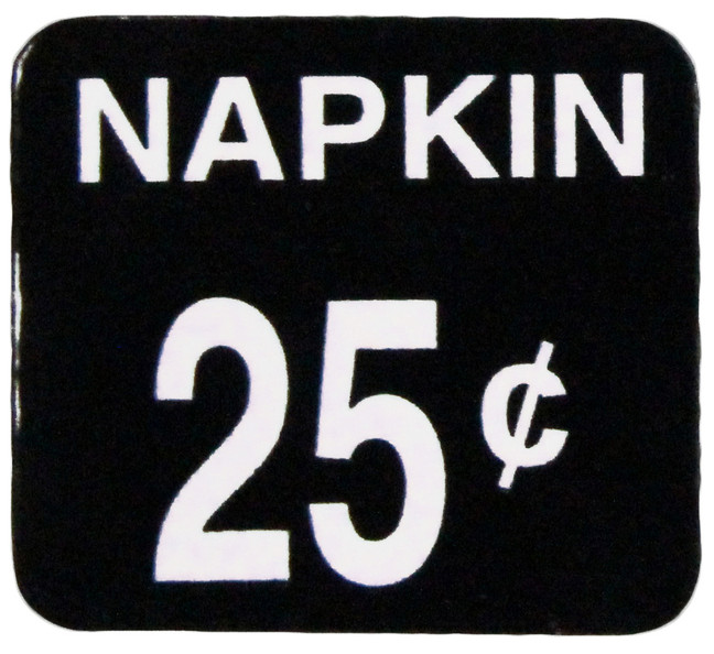 Twenty Five Cent Decal for Napkin Vendor, Frost 606-510 Twenty Five Cent - Twenty Five Cent Decal for Napkin Vendor
