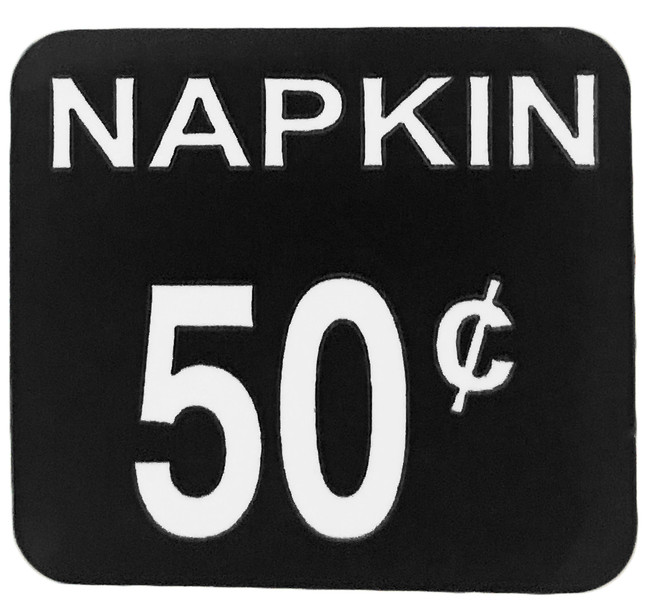 Frost 606-510 Fifty Cent - Fifty Cent Decal for Napkin Vendor