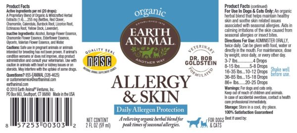 Earth Animal Allergy & Skin Herbal Remedy A Better Way Pet Care